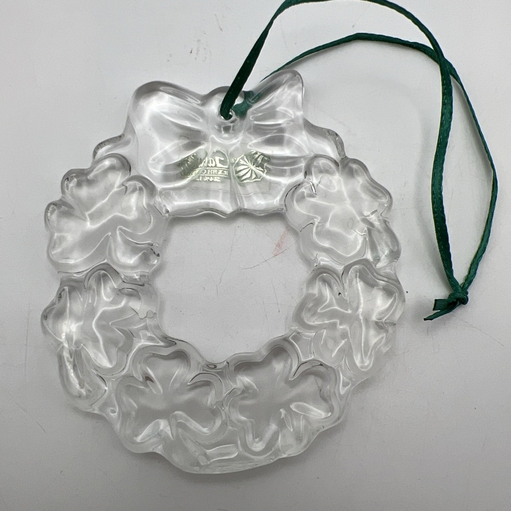 Galway Irish Crystal Shamrock Wreath Ornament